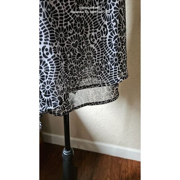 Fever layered sleeveless blouse Black & White Women's M - Picture 6 of 9